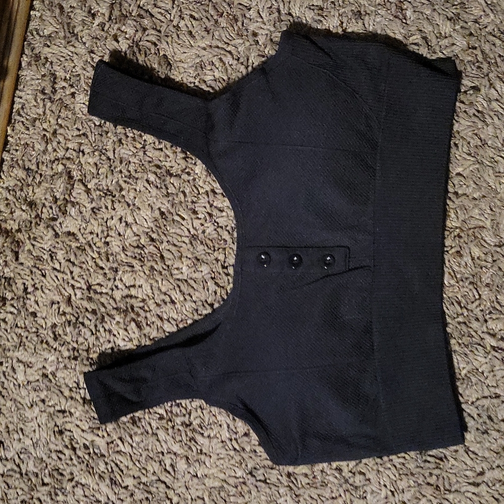 Black Nylon/spandex sports bra
